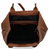 Elegancka Torebka Skórzana typu Shopper Bag Ruda
